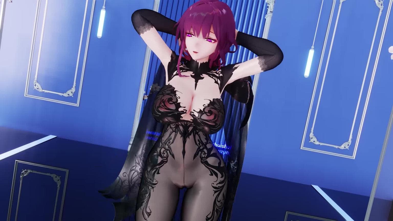 MMD//超涩黑丝神装卡芙卡大妈妈兔兔
