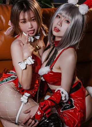 Cosplay 柒柒要乖哦 圣诞双兔