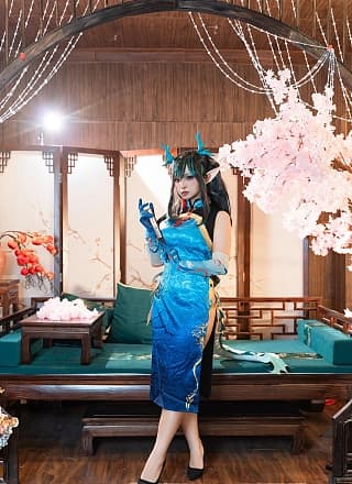 Cosplay 小和甜酒 & 橙风千雅 明日方舟年夕中式双人御守 Set.02
