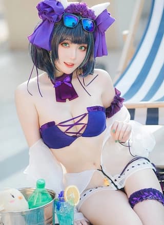 Cosplay 瓜希酱福利 柴郡泳装
