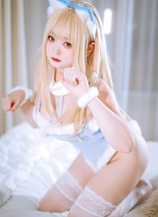 Cosplay 恩田直幸 蓝色连体猫猫