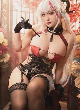 Cosplay 洛璃LoLiSAMA 埃吉尔旗袍 金龙腾祥云 Set.01