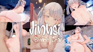 [HMV] 白发巨乳今汐骑乘位露乳狂欢