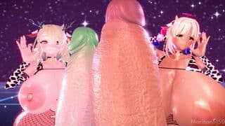 [Hololive] Ceres Fauna ❤ Tsukumo Sana - 超级扶她舞