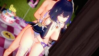 肉棒从后用力猛撞希儿