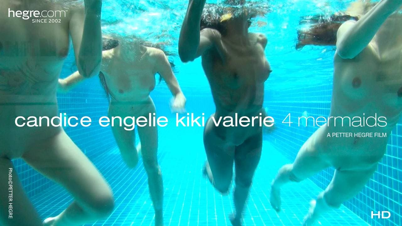 水下奇观：四位美人鱼的曼妙身姿