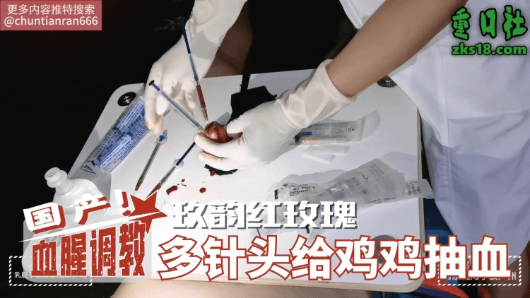 国产血腥调教-玖韵红玫瑰多针头给鸡鸡抽血