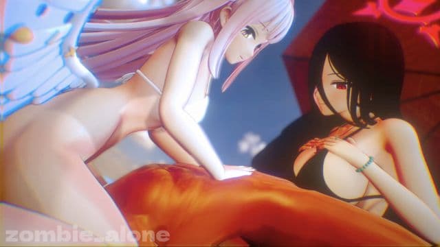 [zombie_alone] 【无料/动画有】圣园弥香和调月莉音的三人性爱动画短片