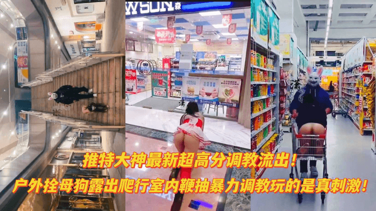 【羞耻露出】震撼大神作品户外露出抽打虐阴双母狗重度调教