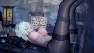 【Hentai Gentleman】穿着黑丝做爱的雪乃不断呻吟