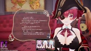 宝钟玛琳直播短版海盗服掀开跨坐