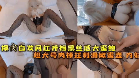 爆脔白发网红 开档黑丝无比软糯性感大蜜鲍